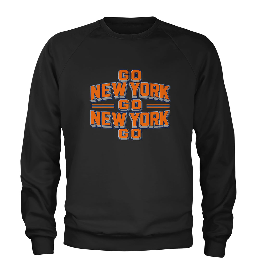 Go New York Go Basketball Adult Crewneck Sweatshirt Black