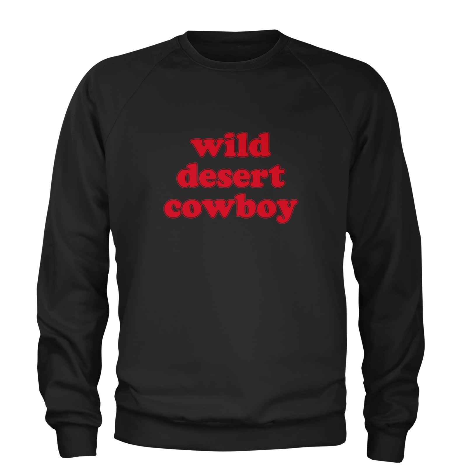 Wild Desert Cowboy Country Adult Crewneck Sweatshirt White
