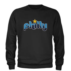 Skyline Philly Philadelphia Adult Crewneck Sweatshirt Black
