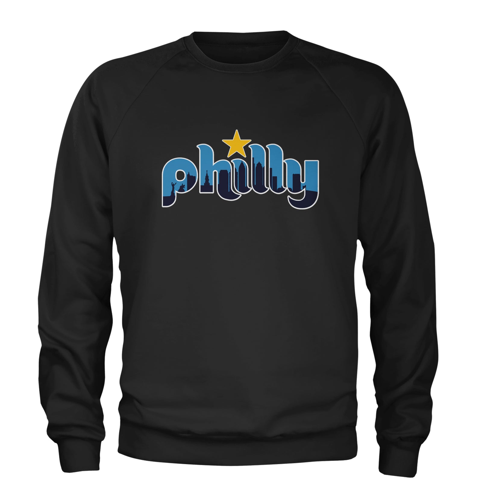 Skyline Philly Philadelphia Adult Crewneck Sweatshirt Maroon