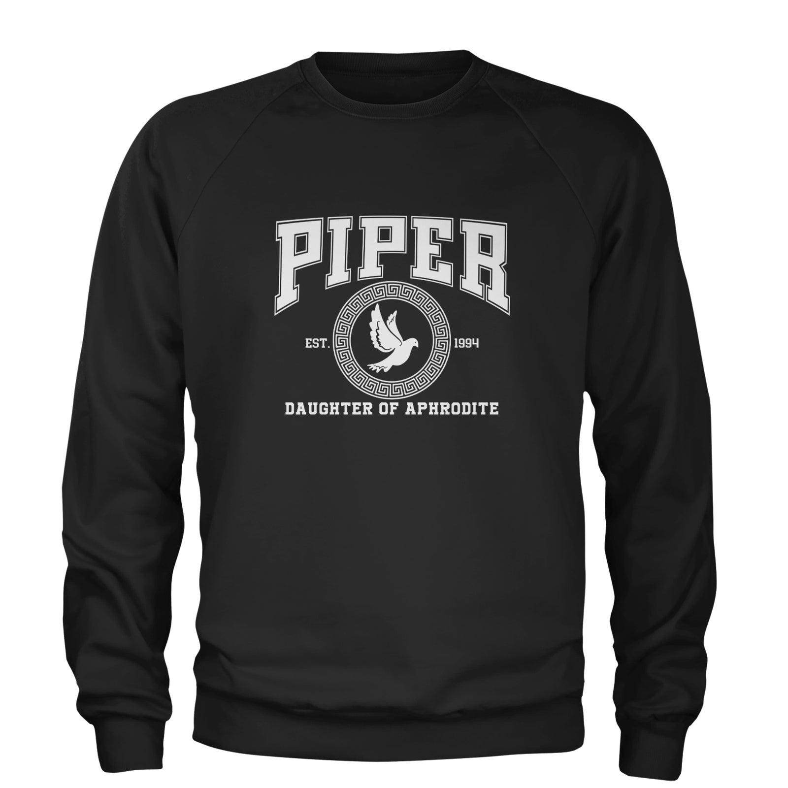 Piper Daughter of Aphrodite Rebel Heart Adult Crewneck Sweatshirt Black