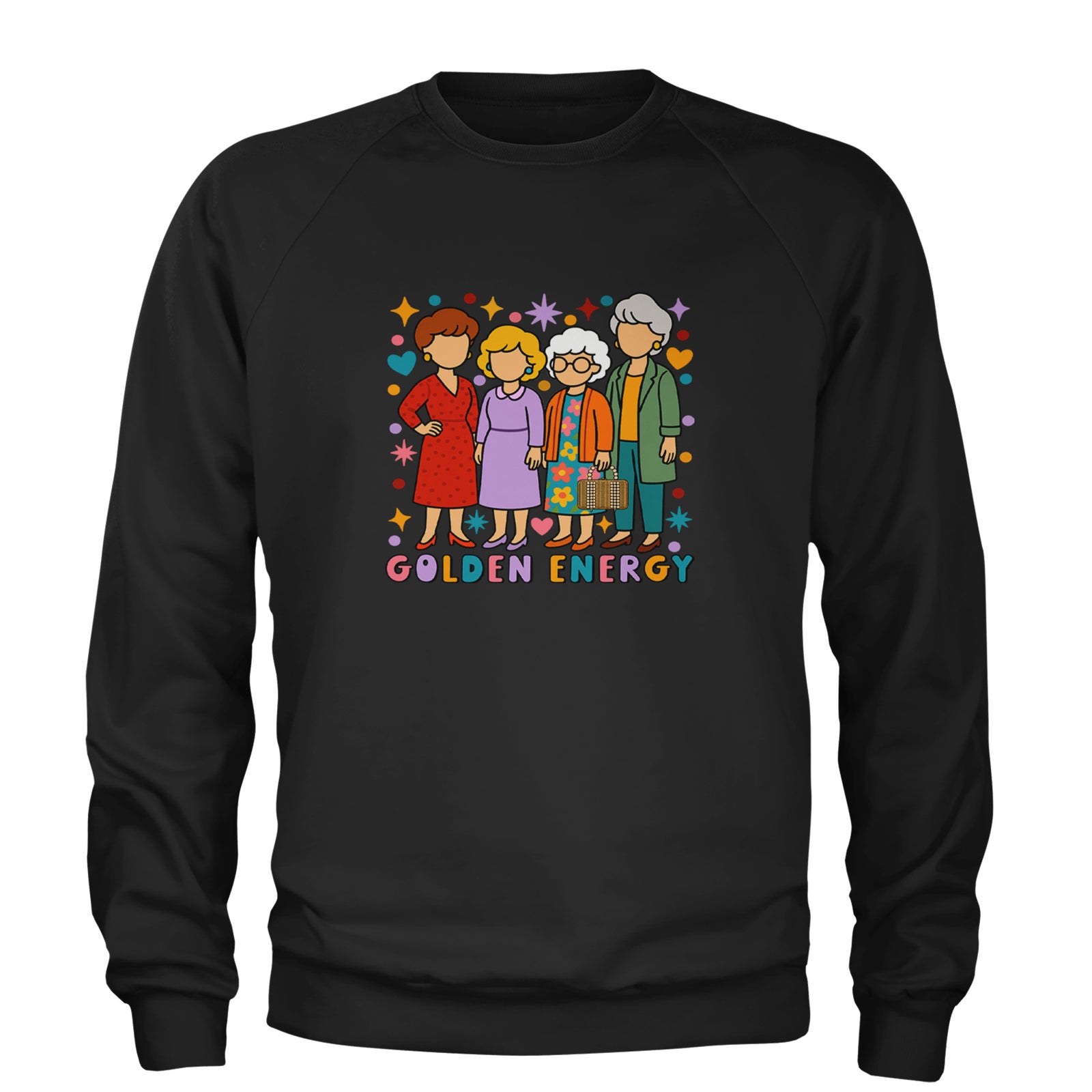 Golden Forever Golden Girls Adult Crewneck Sweatshirt Black