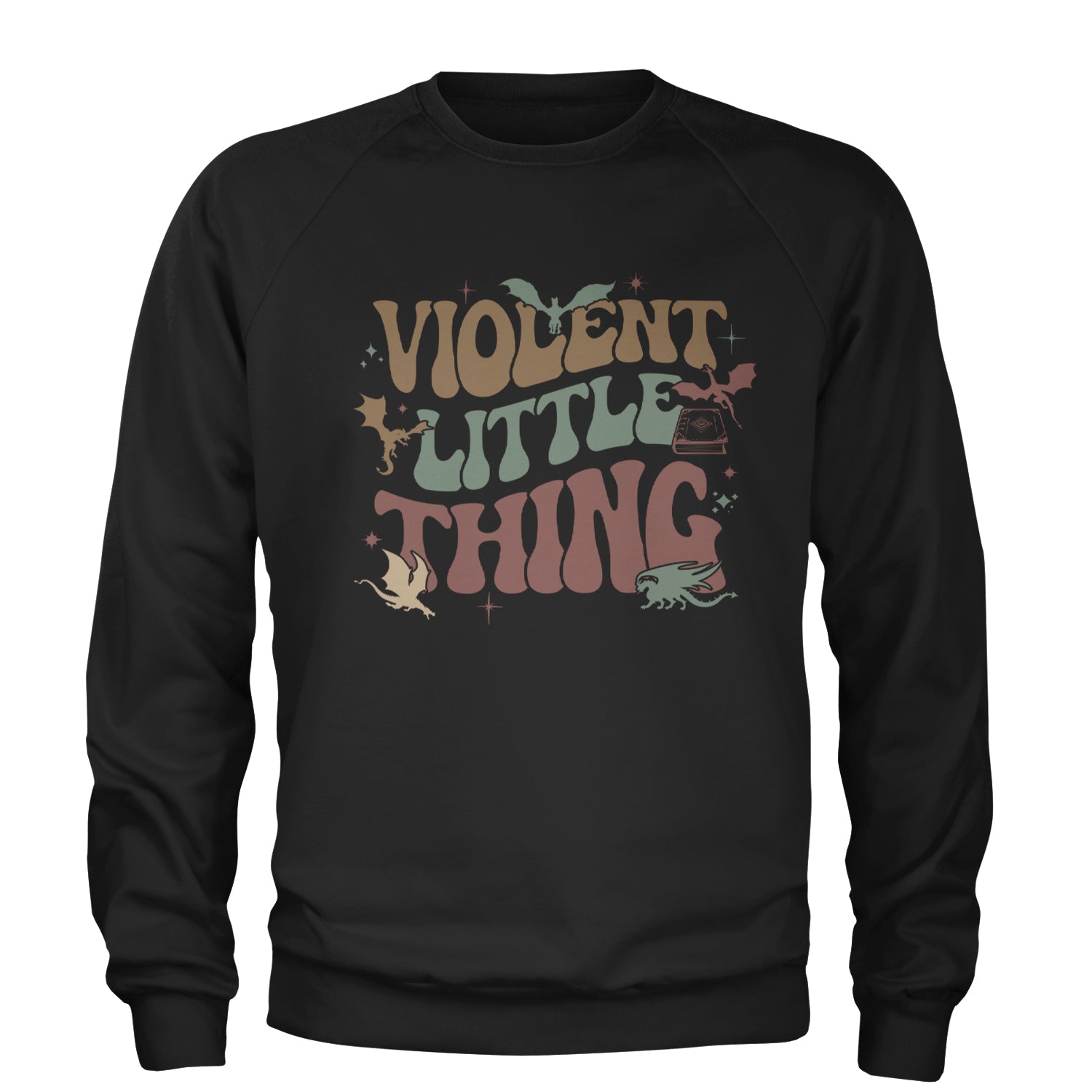 Violent Little Thing Dragon Adult Crewneck Sweatshirt Ivory