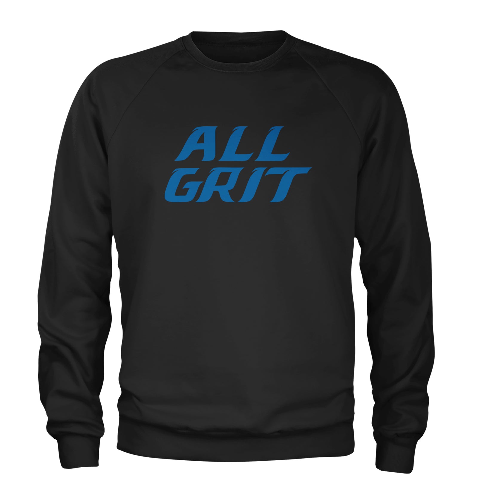 All Grit Detroit Football Adult Crewneck Sweatshirt Black