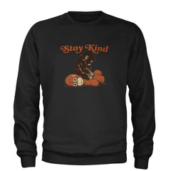 Punch Stay Kind Macaque Adult Crewneck Sweatshirt Black
