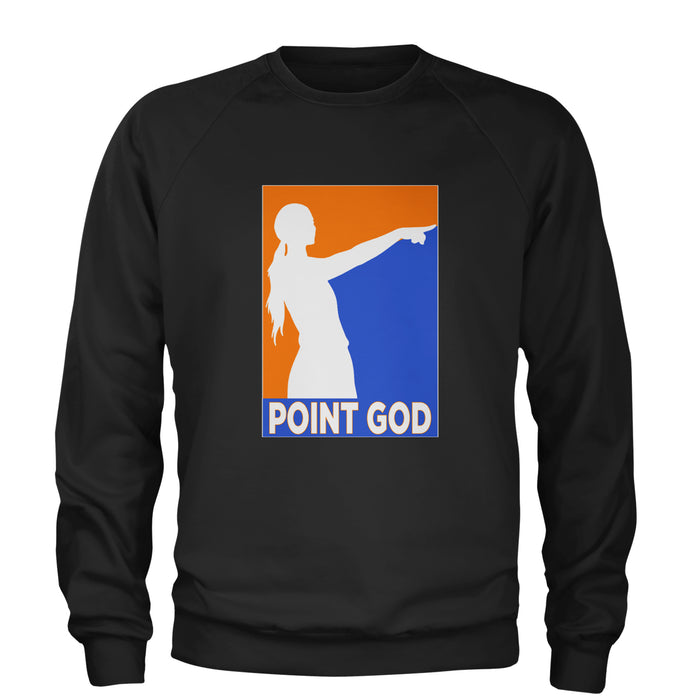 Point God Cunningham Basketball Pointing Meme  Adult Crewneck Sweatshirt