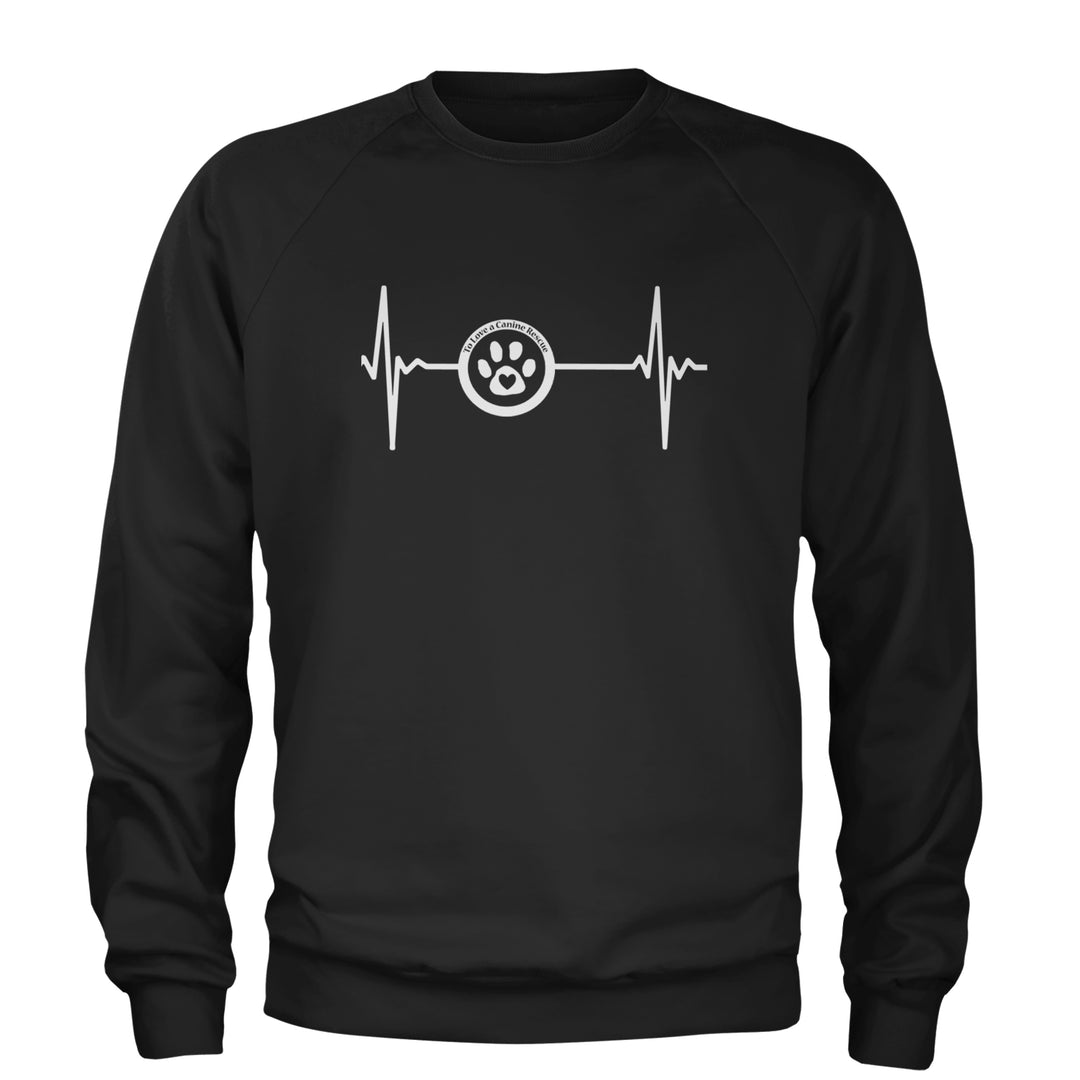 TLC Rescue Heartbeat Adult Crewneck Sweatshirt Black