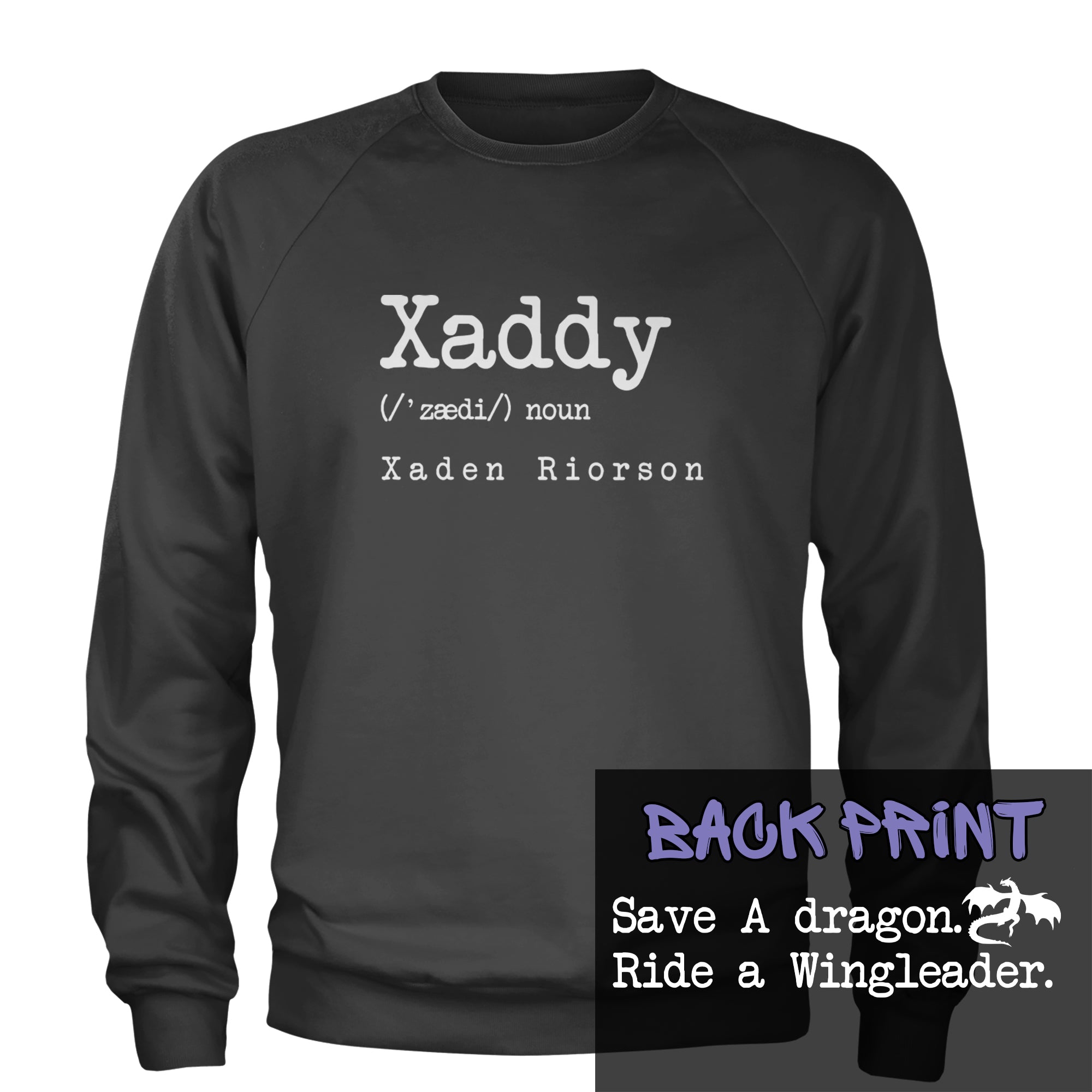 Xaddy Save A Dragon Ride A Wingleader Adult Crewneck Sweatshirt Black