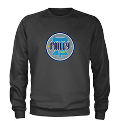 Philly Pride Liberty Bell Adult Crewneck Sweatshirt Charcoal Grey