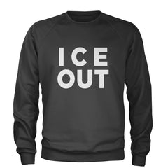 Ice Out Protest Adult Crewneck Sweatshirt Charcoal Grey