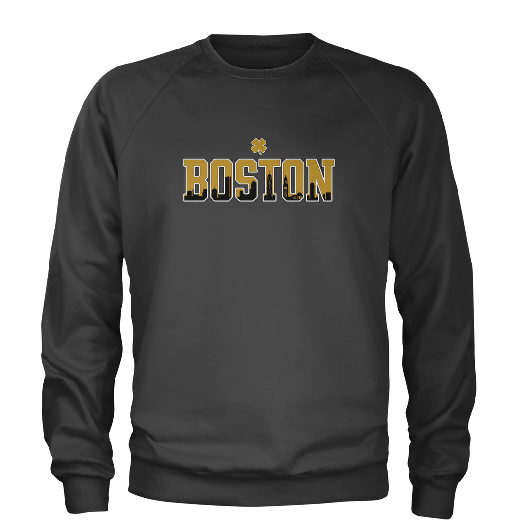 Boston City Pride Irish Adult Crewneck Sweatshirt Charcoal Grey