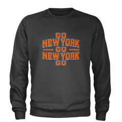 Go New York Go Basketball Adult Crewneck Sweatshirt Charcoal Grey