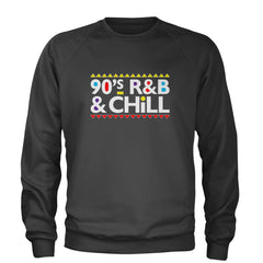 90s R&B and Chill Retro Throwback Adult Crewneck Sweatshirt Charcoal Grey