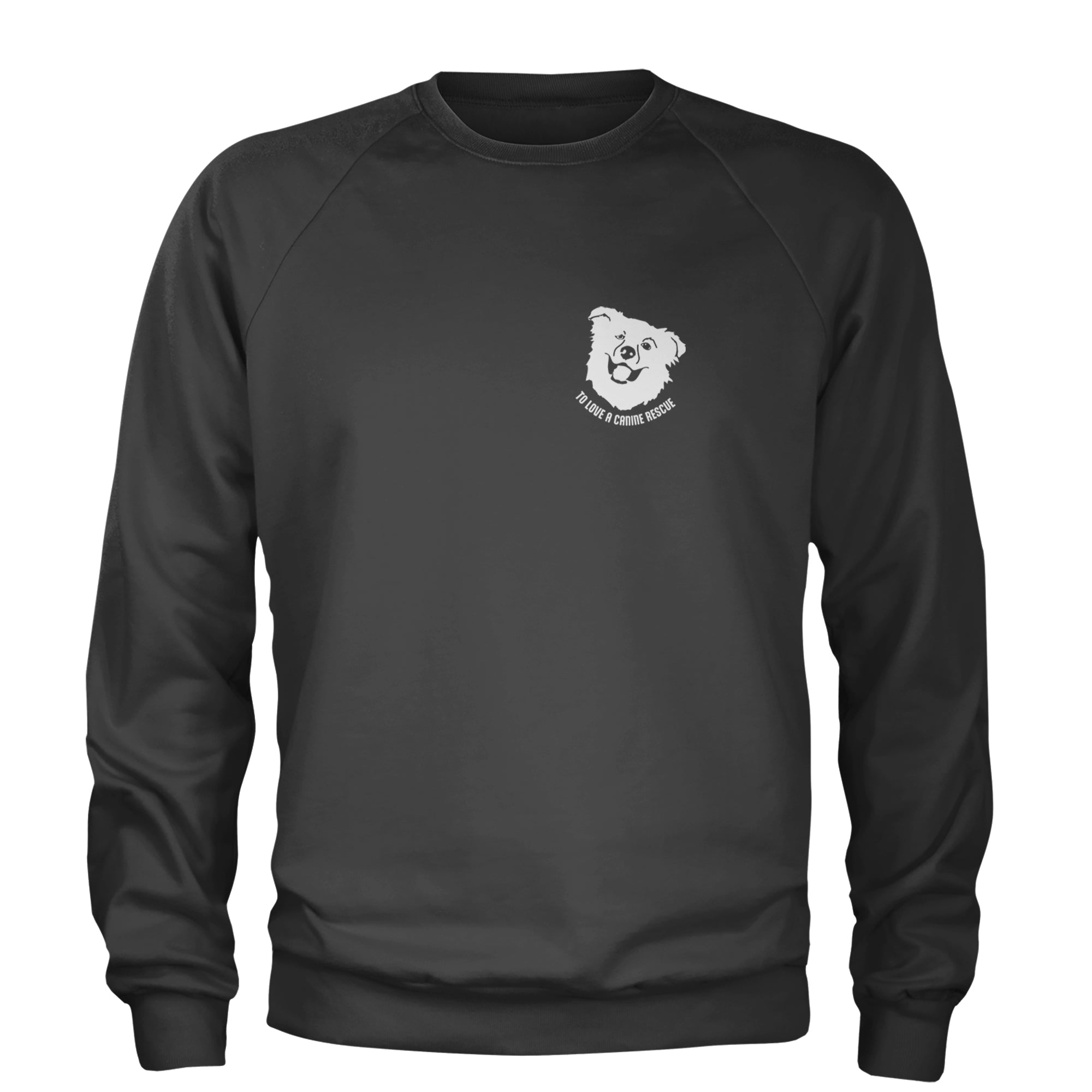 TLC Chelsea's Barking Back Adult Crewneck Sweatshirt Charcoal Grey