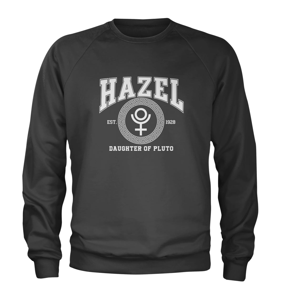Hazel Daughter of Pluto Roman Gold Adult Crewneck Sweatshirt Charcoal Grey