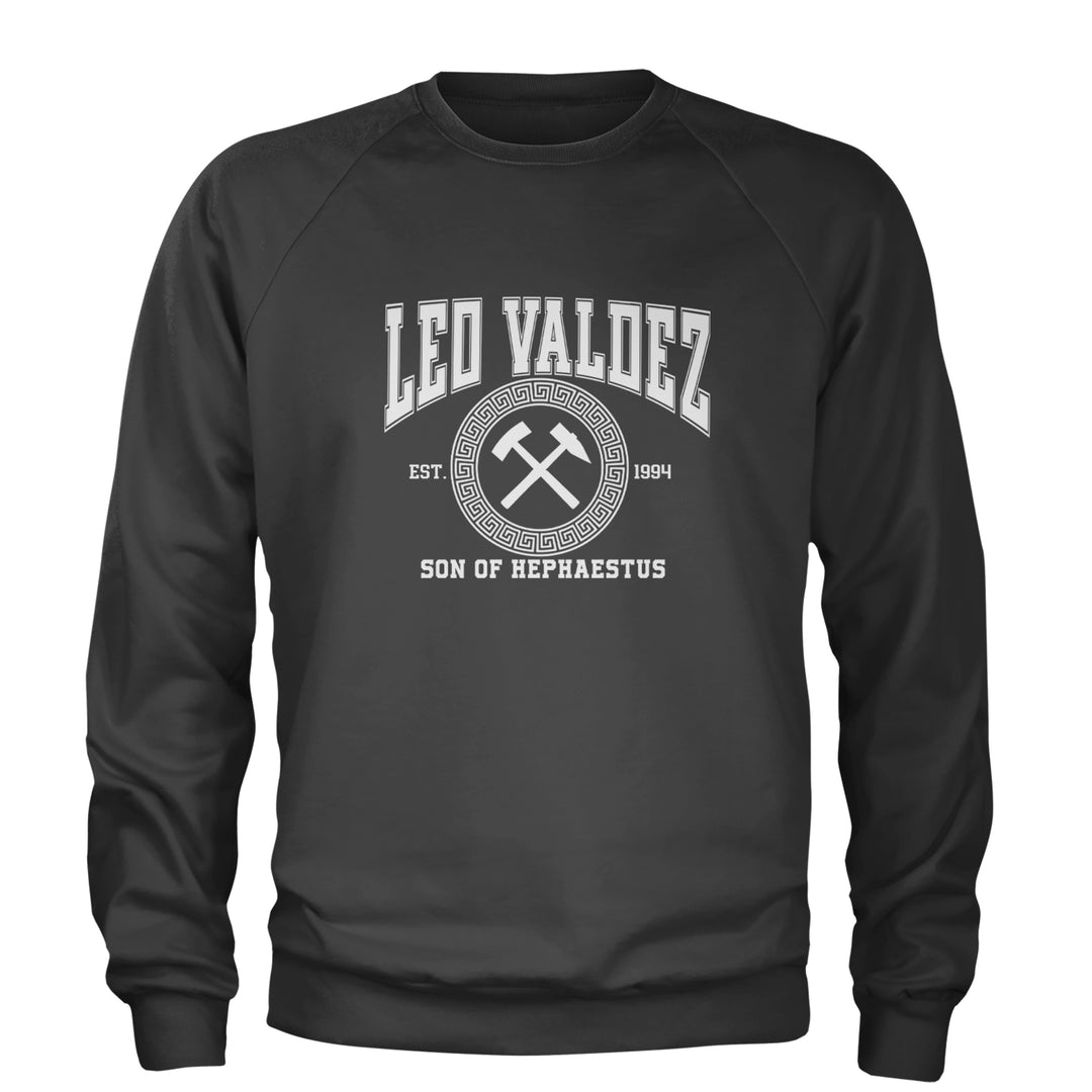 Leo Valdez Son of Hephaestus Forge Master Adult Crewneck Sweatshirt Charcoal Grey