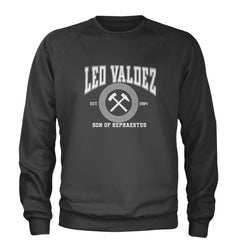 Leo Valdez Son of Hephaestus Forge Master Adult Crewneck Sweatshirt Charcoal Grey