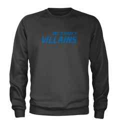 Detroit Villains Grit Football Adult Crewneck Sweatshirt Charcoal Grey
