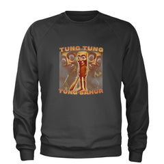 Tung Tung Tung Sahur Enforcer Adult Crewneck Sweatshirt Charcoal Grey