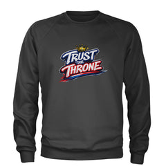 Trust The Throne Crown Philly Hoops Adult Crewneck Sweatshirt Charcoal Grey