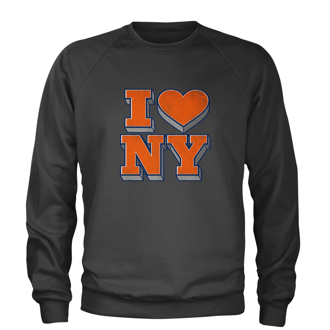 New York City Pride Heart Adult Crewneck Sweatshirt Charcoal Grey