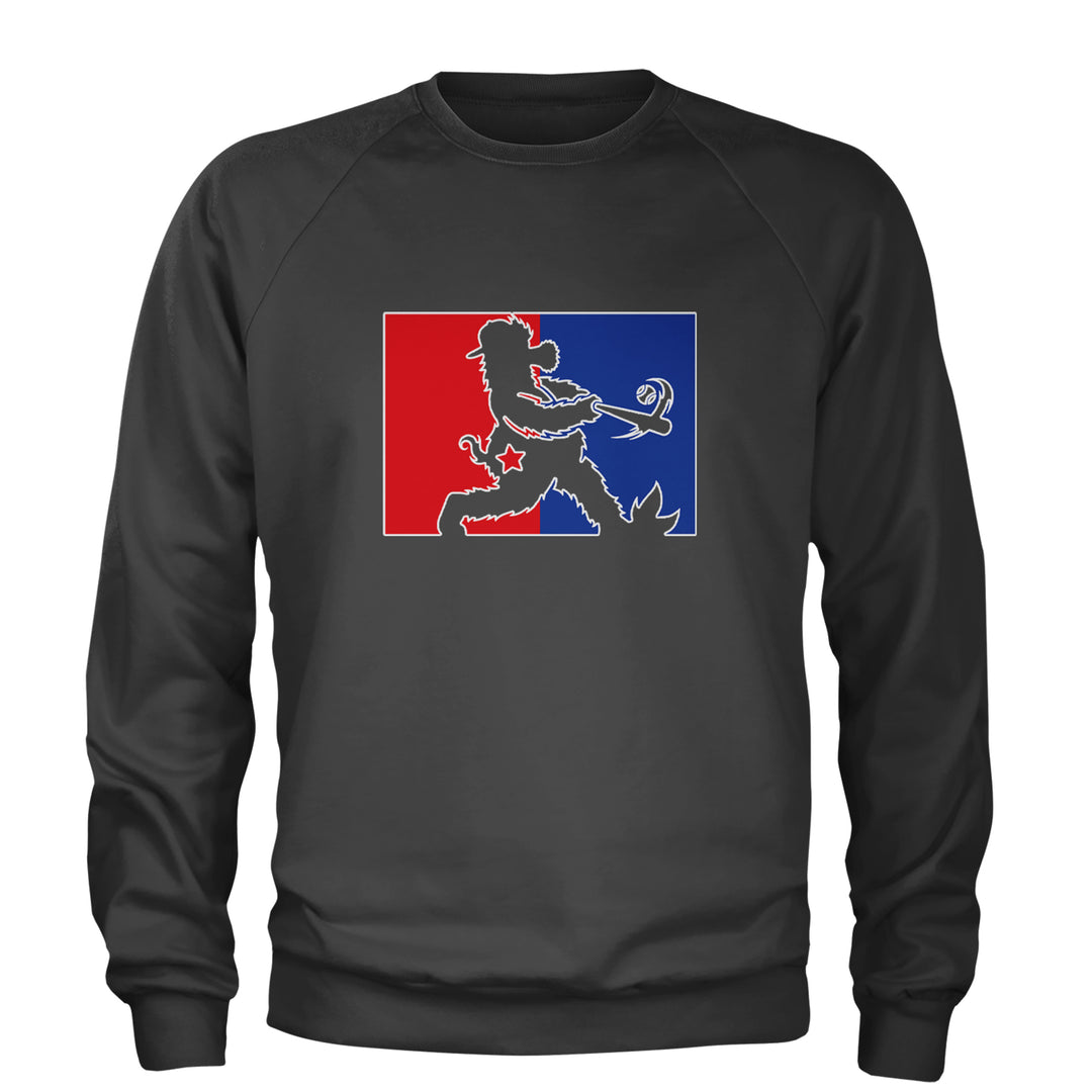 Batter Up Philly Baseball Phan Adult Crewneck Sweatshirt Charcoal Grey