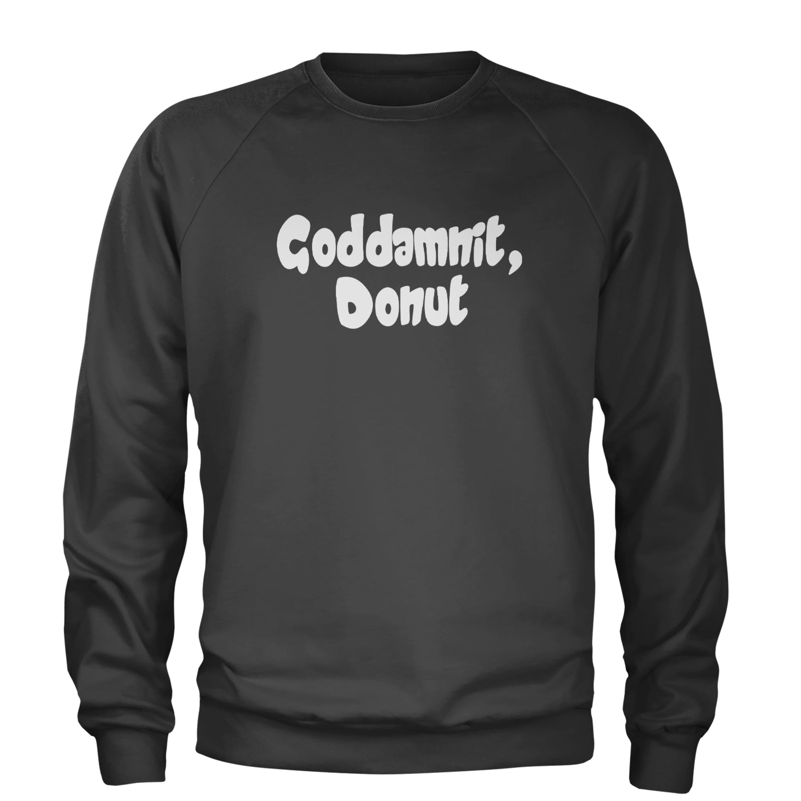 Godd-mnit, Donut Carl Adult Crewneck Sweatshirt Black