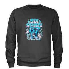 67 Brainrot Meme Slang Adult Crewneck Sweatshirt Charcoal Grey