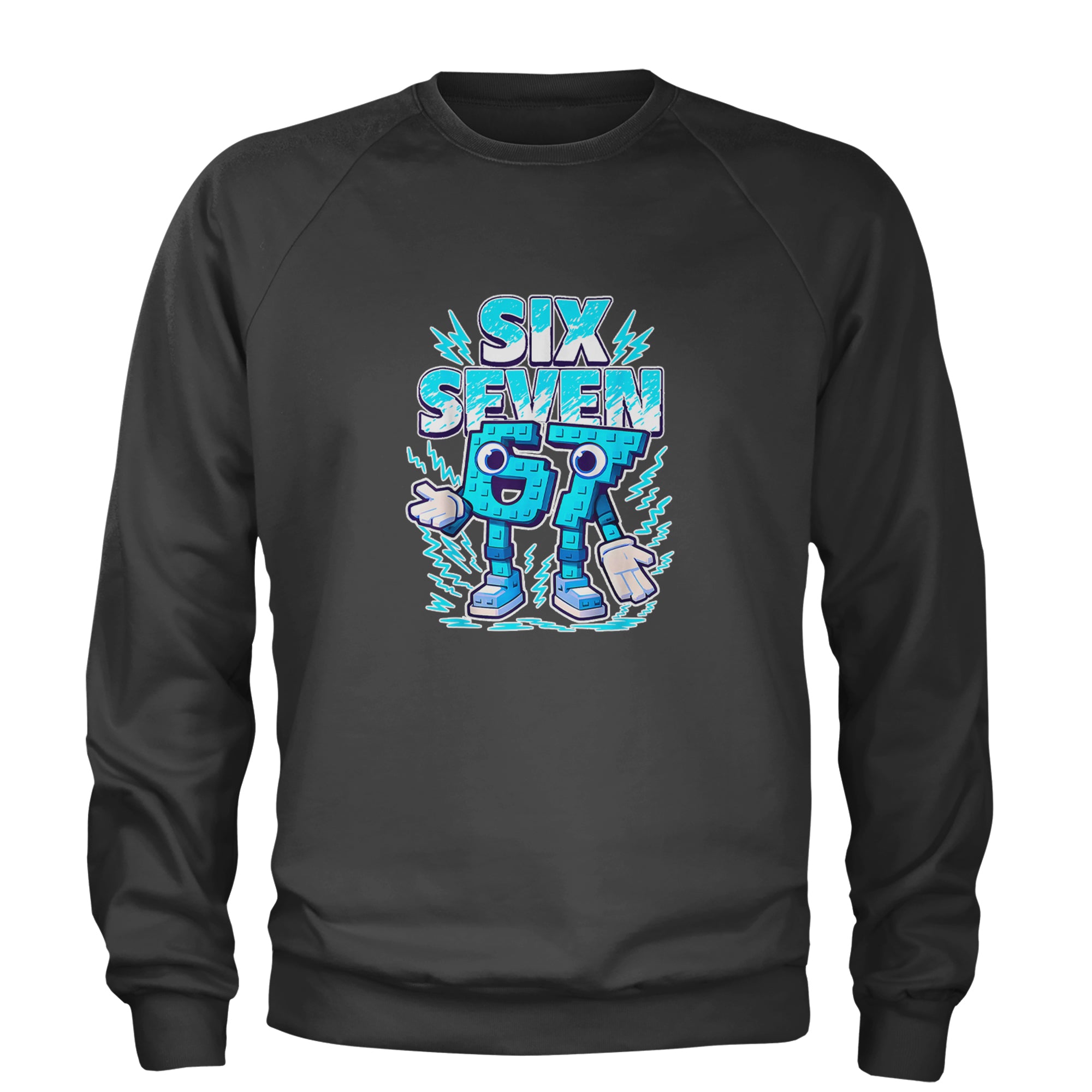 67 Brainrot Meme Slang Adult Crewneck Sweatshirt Black