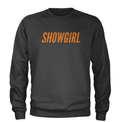 Showgirl Orange Glitter Adult Crewneck Sweatshirt Charcoal Grey