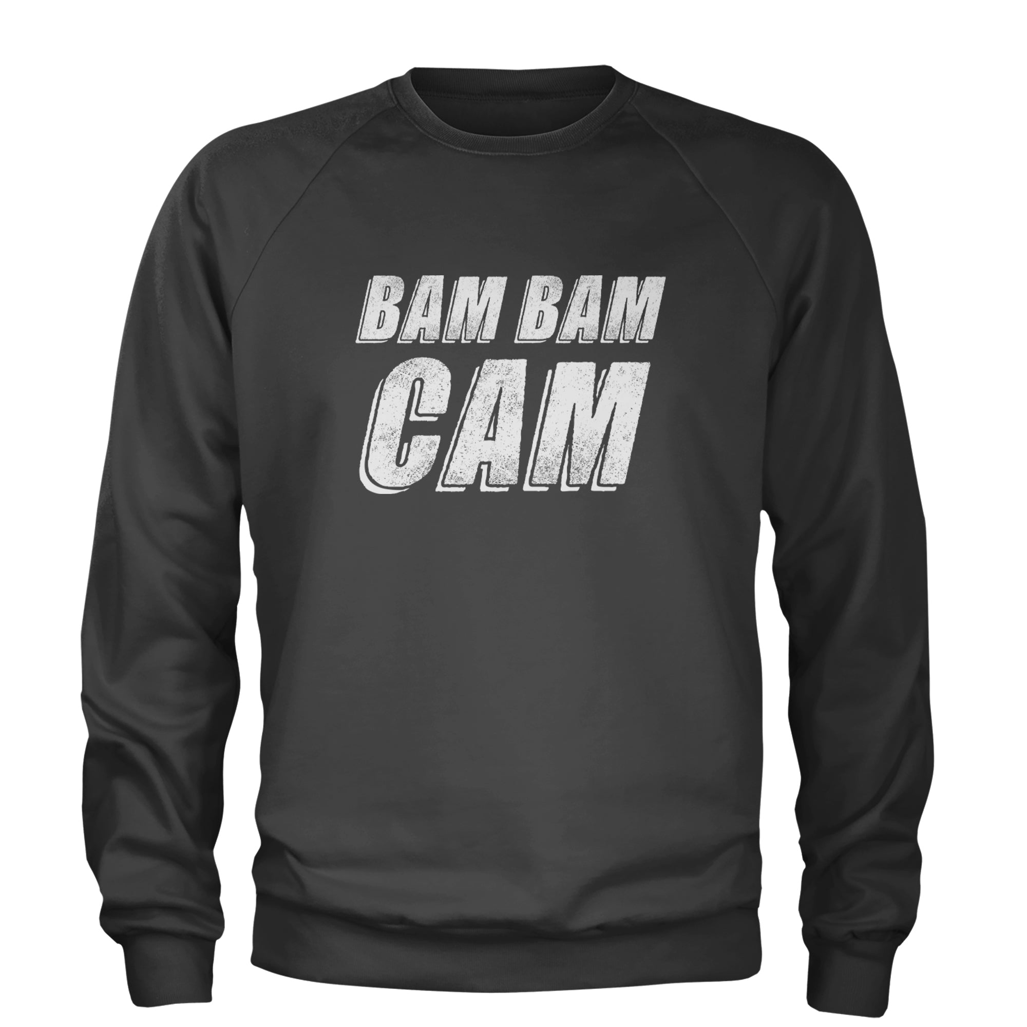Bam Bam Cam Adult Crewneck Sweatshirt Charcoal Grey