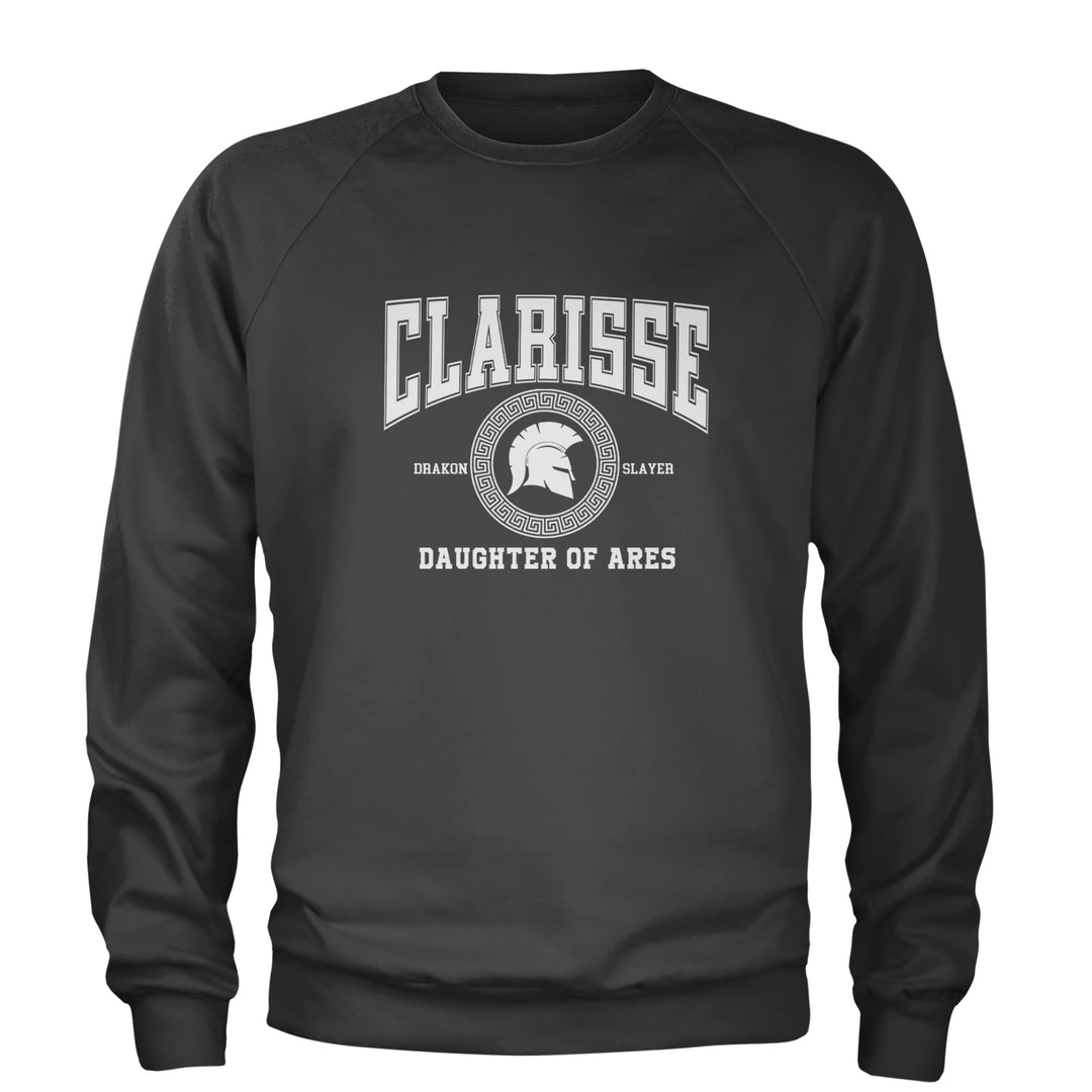 Clarisse Daughter of Ares Battle Ready Adult Crewneck Sweatshirt Charcoal Grey