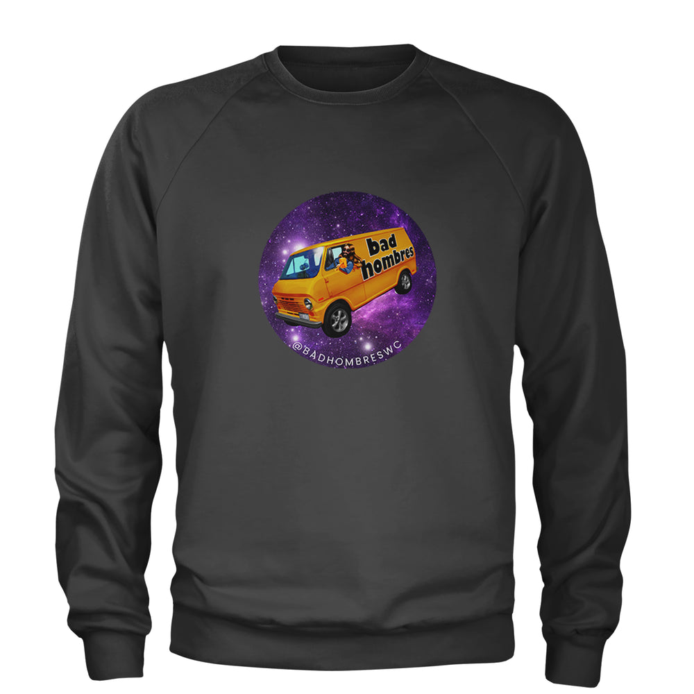 Bad Hombres Space West Chester Band Adult Crewneck Sweatshirt Charcoal Grey