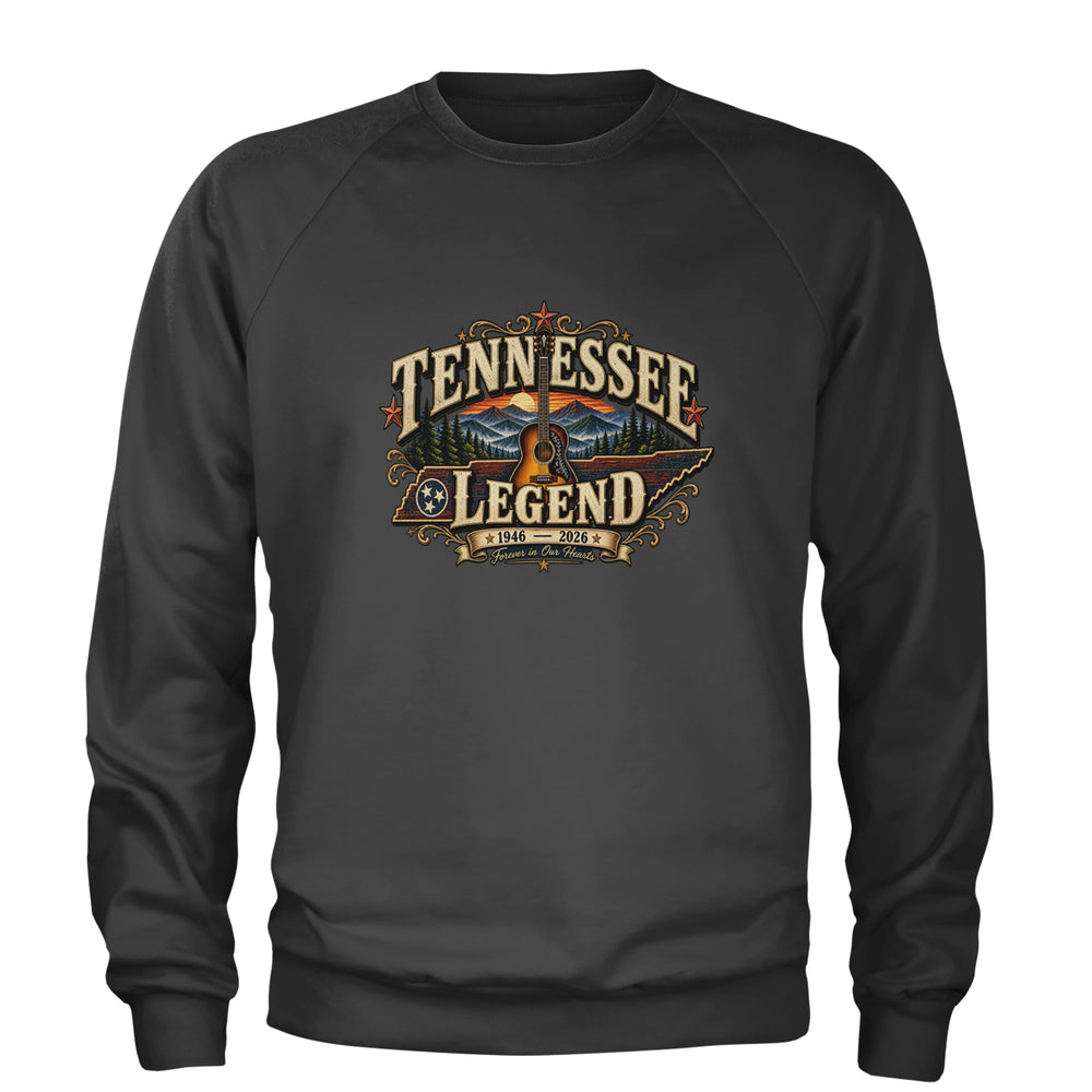 Tennessee Legend Country Music Dolly Adult Crewneck Sweatshirt Charcoal Grey