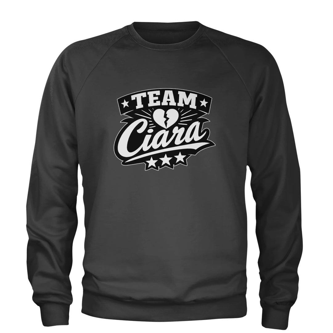 Team Ciara Scamanda Broken Heart Adult Crewneck Sweatshirt Charcoal Grey