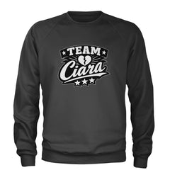 Team Ciara Scamanda Broken Heart Adult Crewneck Sweatshirt Charcoal Grey