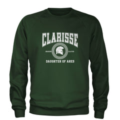 Clarisse Daughter of Ares Battle Ready Adult Crewneck Sweatshirt Forest Green
