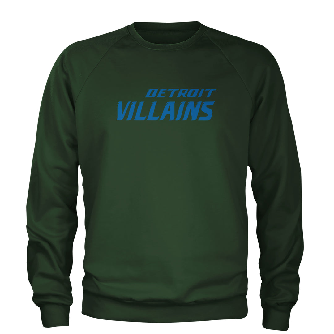 Detroit Villains Grit Football Adult Crewneck Sweatshirt Forest Green
