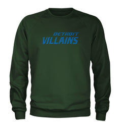 Detroit Villains Grit Football Adult Crewneck Sweatshirt Forest Green