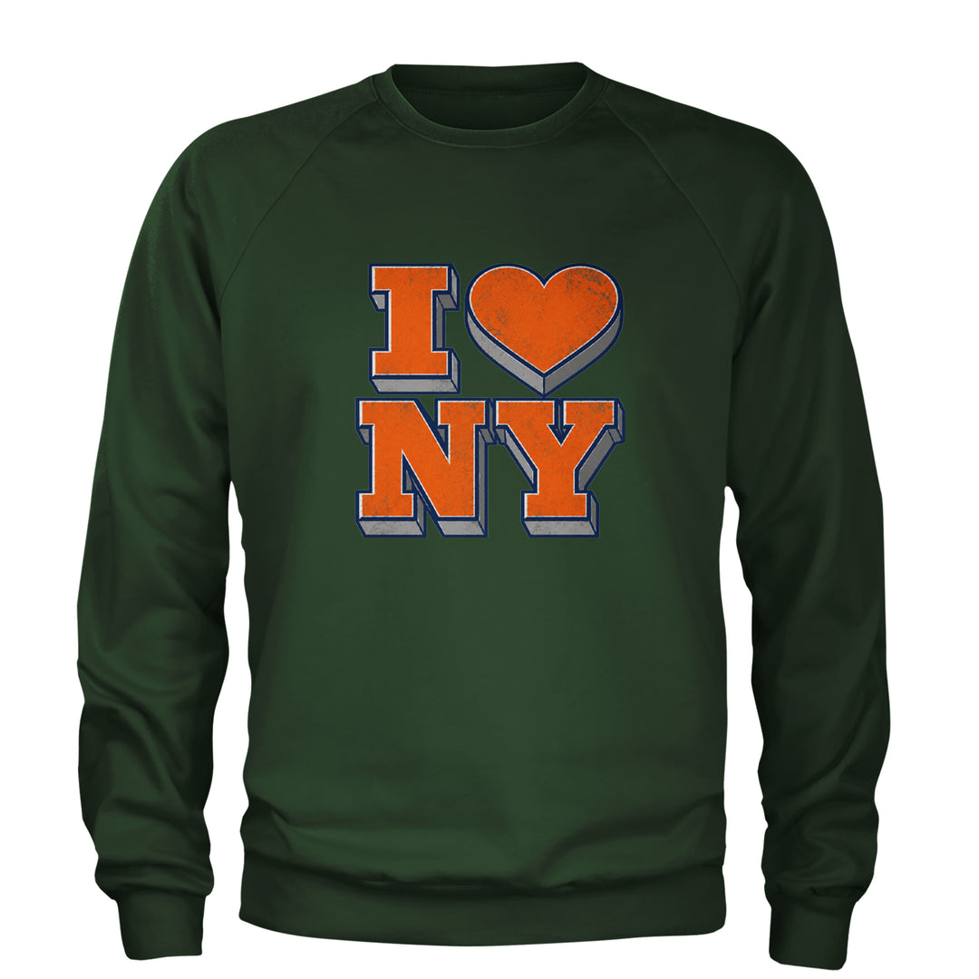 New York City Pride Heart Adult Crewneck Sweatshirt Forest Green