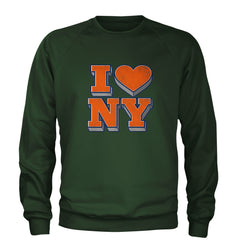 New York City Pride Heart Adult Crewneck Sweatshirt Forest Green