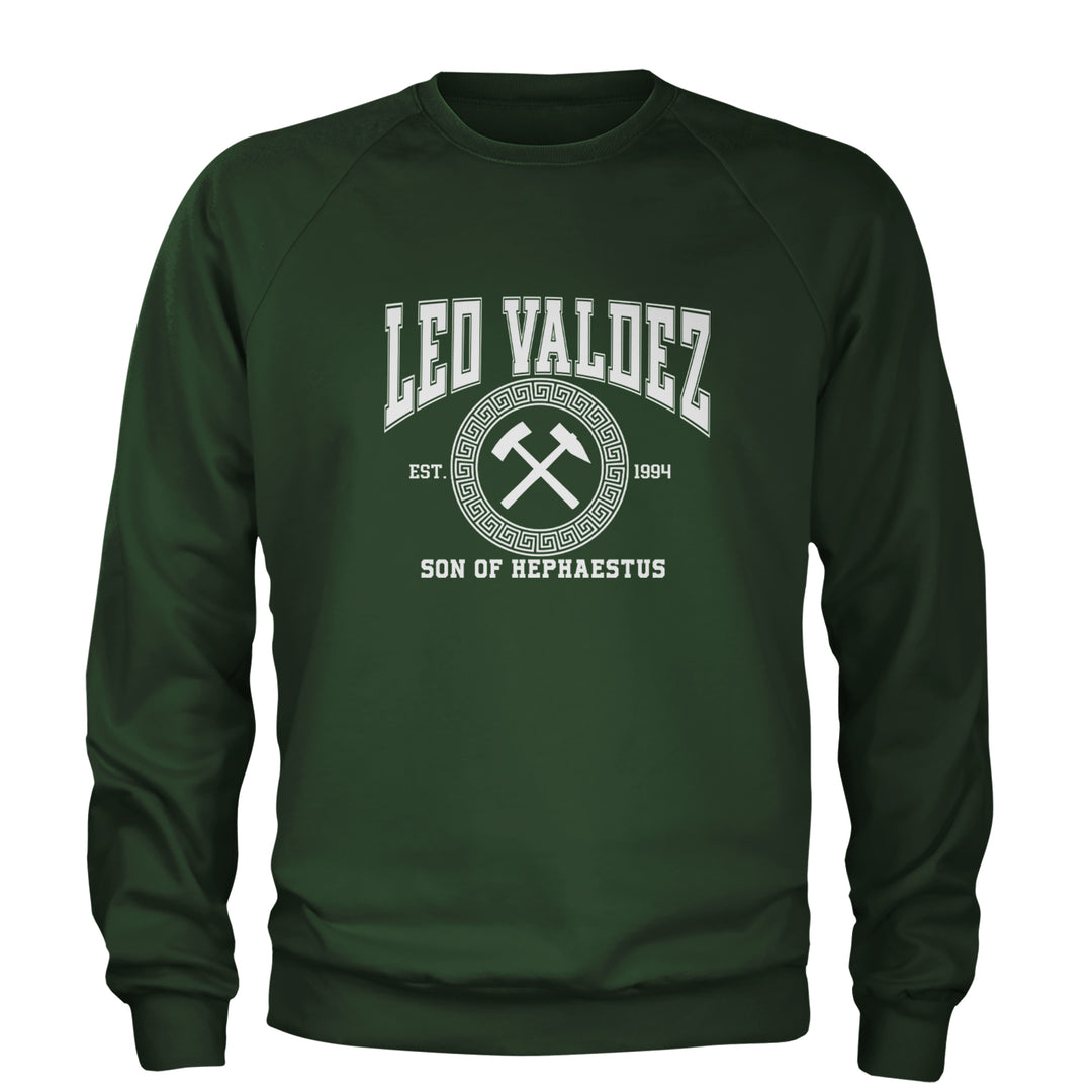 Leo Valdez Son of Hephaestus Forge Master Adult Crewneck Sweatshirt Forest Green