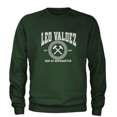 Leo Valdez Son of Hephaestus Forge Master Adult Crewneck Sweatshirt Forest Green