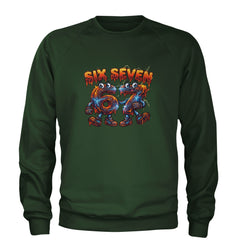 67 Lava Lightning Six Seven Meme Adult Crewneck Sweatshirt Forest Green