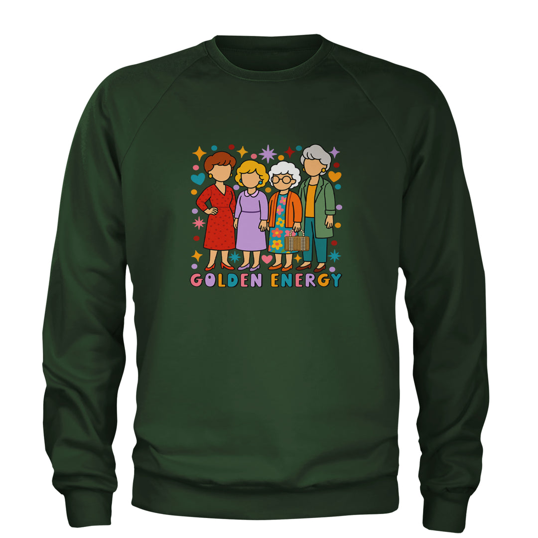 Golden Forever Golden Girls Adult Crewneck Sweatshirt Forest Green