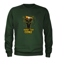 Hoist The Cone Pittsburgh Pride Adult Crewneck Sweatshirt Forest Green