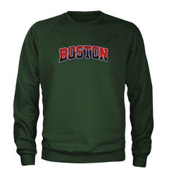 Boston City Pride Skyline Adult Crewneck Sweatshirt Forest Green