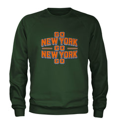 Go New York Go Basketball Adult Crewneck Sweatshirt Forest Green