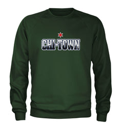 Chicago Chi-Town City Pride Adult Crewneck Sweatshirt Forest Green