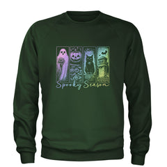 Spooky Season Cute Pastel Halloween Design Adult Crewneck Sweatshirt Forest Green